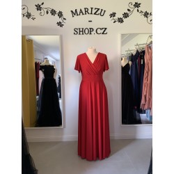 Marizu fashion plus size krásné vínově červené plesové společenské šaty pro plnoštíhlou postavu