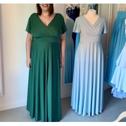 Marizu fashion plus size krásné tmavě zelené plesové společenské šaty pro plnoštíhlou postavu