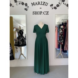 Marizu fashion plus size krásné tmavě zelené plesové společenské šaty pro plnoštíhlou postavu