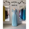 Marizu fashion plus size krásné světle modré plesové společenské šaty pro plnoštíhlou postavu