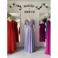 Marizu fashion plus size krásné lila plesové společenské šaty pro plnoštíhlou postavu