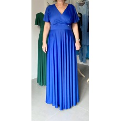 Marizu fashion plus size krásné královské modré plesové společenské šaty pro plnoštíhlou postavu