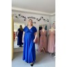 Marizu fashion plus size krásné královské modré plesové společenské šaty pro plnoštíhlou postavu