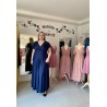 Marizu fashion plus size krásné tmavě modré plesové společenské šaty pro plnoštíhlou postavu