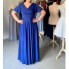 Marizu fashion plus size krásné královské modré plesové společenské šaty pro plnoštíhlou postavu