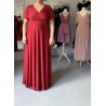 Marizu fashion plus size krásné vínově červené plesové společenské šaty pro plnoštíhlou postavu