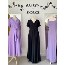 Marizu fashion plus size krásné černé plesové společenské šaty pro plnoštíhlou postavu