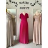 Marizu fashion plus size krásné magenta plesové společenské šaty pro plnoštíhlou postavu