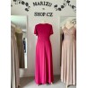 Marizu fashion plus size krásné magenta plesové společenské šaty pro plnoštíhlou postavu