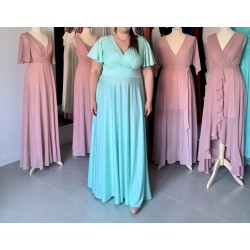 Marizu fashion plus size krásné mint plesové společenské šaty pro plnoštíhlou postavu