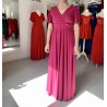 Marizu fashion plus size krásné magenta plesové společenské šaty pro plnoštíhlou postavu