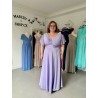 Marizu fashion plus size krásné lila plesové společenské šaty pro plnoštíhlou postavu