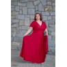 Marizu fashion plus size krásné vínově červené plesové společenské šaty pro plnoštíhlou postavu