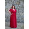 Marizu fashion plus size krásné vínově červené plesové společenské šaty pro plnoštíhlou postavu