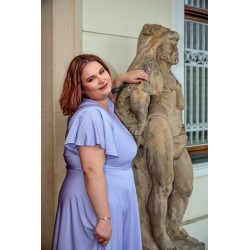 Marizu fashion plus size krásné lila plesové společenské šaty pro plnoštíhlou postavu