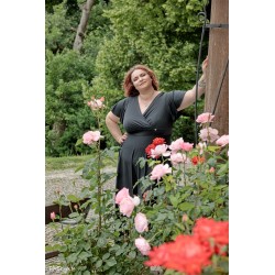 Marizu fashion plus size krásné černé plesové společenské šaty pro plnoštíhlou postavu