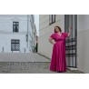 Marizu fashion plus size krásné magenta plesové společenské šaty pro plnoštíhlou postavu