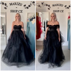 Marizu fashion extravagantní černé maturitní, plesové, společenské šaty